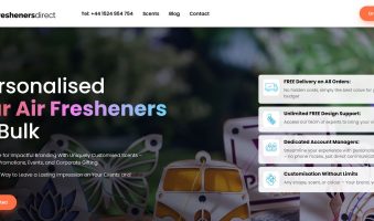 Screenshot of the new carairfreshenersdirect.com home page