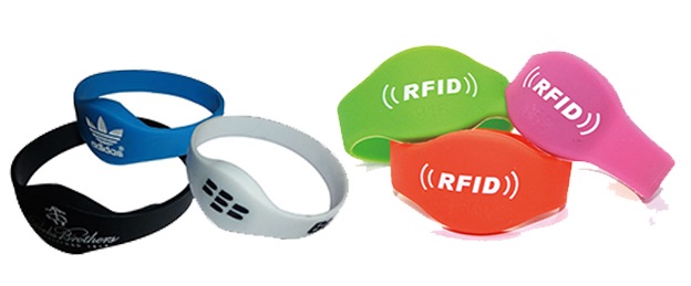 some colored rfid silicone wristbands