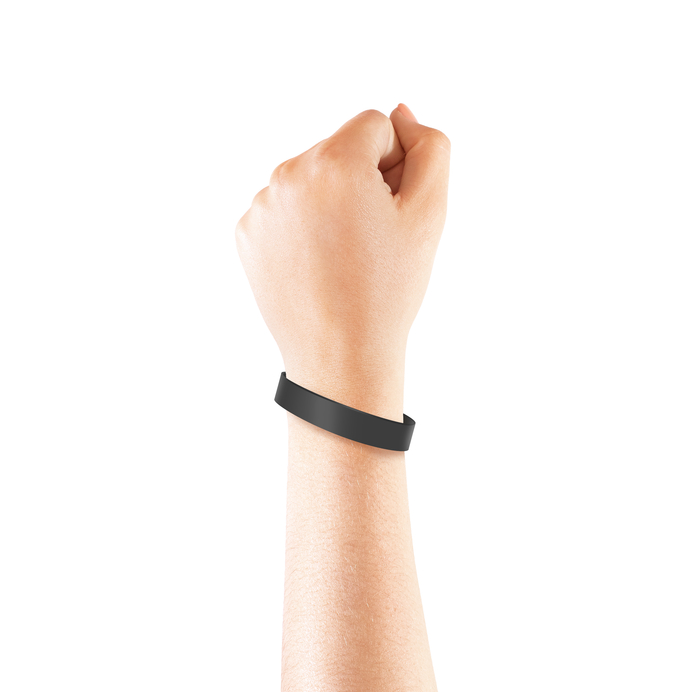 Left Hand Wearing Silicone Wristband which can Track Customer ID