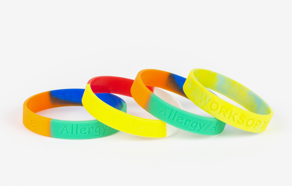 Several Debossed Silicone Wristbands