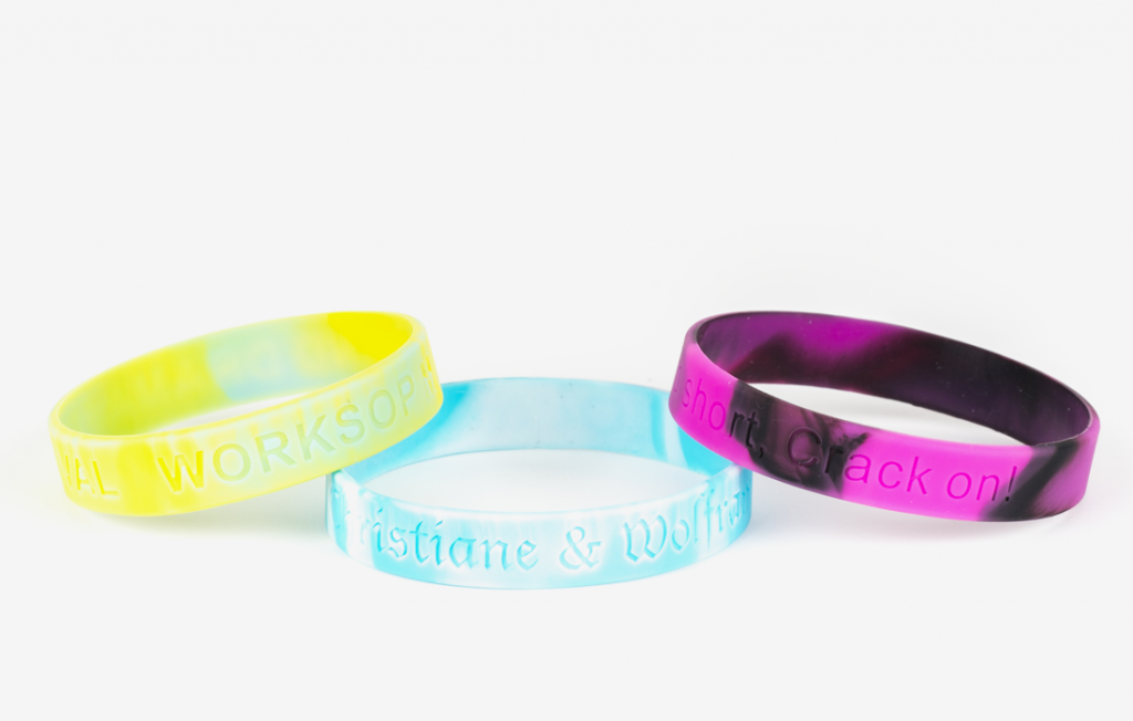 Swirl and Debossed Silicone Wristbands