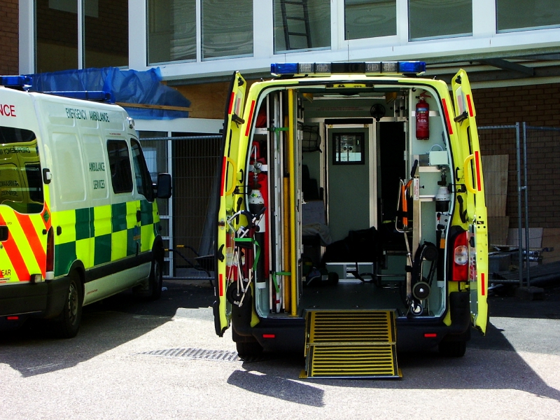 An Ambulance Where People can be Identified Through Silicone Wristbands