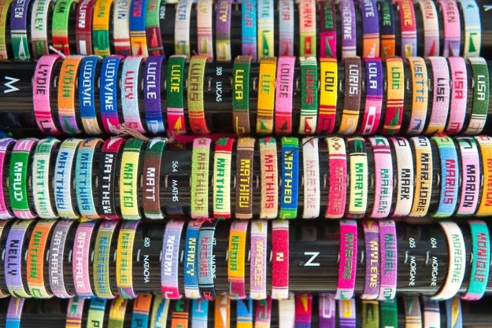 colorful fabric wristbands