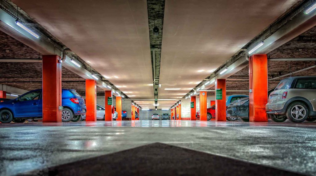 Image showing cars parked in an underground hotel garage