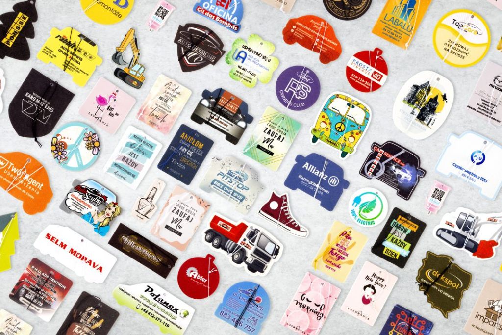 A selection of car air fresheners used for marketing