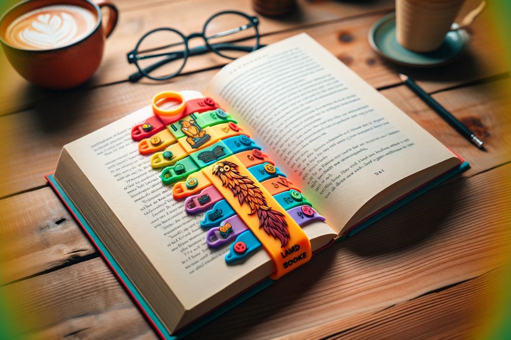 Quirky home-made silicone wristband bookmark